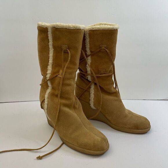 Michael Kors| Leather suede| Vintage| Wedged Heel| Boot - Picture 10 of 11